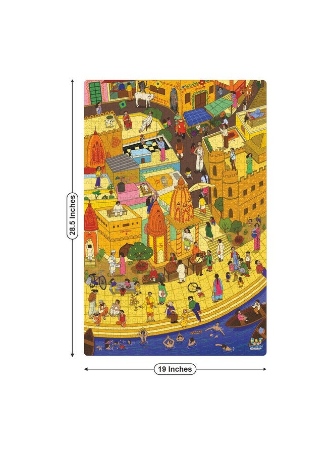 Webby Holy City Varanasi Wooden Jigsaw Puzzle, 1000 Pieces, Kid - Image 2