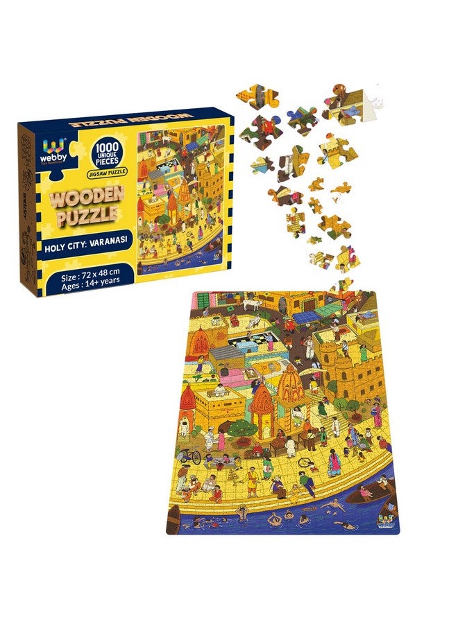 Webby Holy City Varanasi Wooden Jigsaw Puzzle, 1000 Pieces, Kid - Image 5