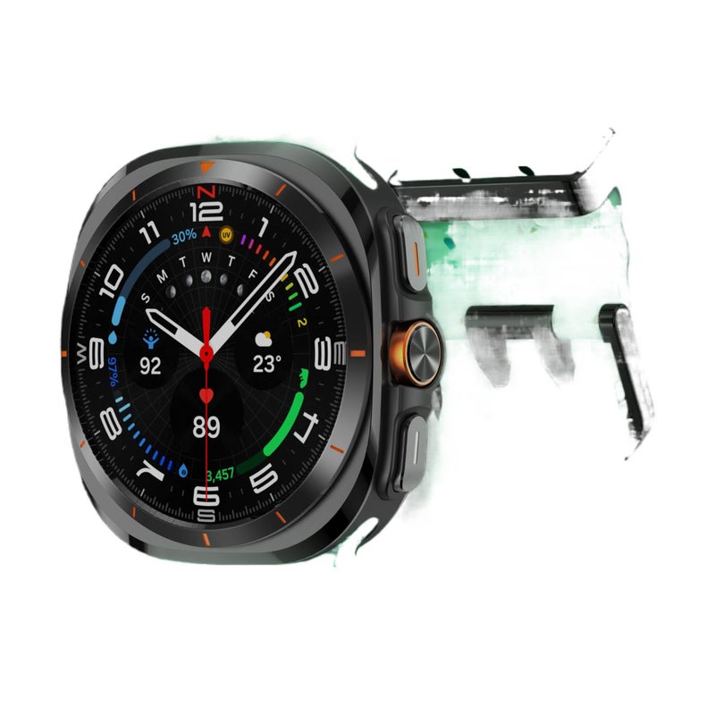 سوار ساعة ذكية باللون شفاف قابل للتعديل رياضي من السيليكون متوافق مع Samsung Galaxy Watch 7 بملاءمة قابلة للتعديل وحزام ناعم للاستبدال اليومي - Image 1