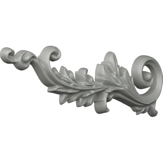 ONL15X05RB-L 15 3/4" W X 5 H X 1 1/8" P ROBIN SCROLL ONLAY, LEFT, PRIMED - Image 3