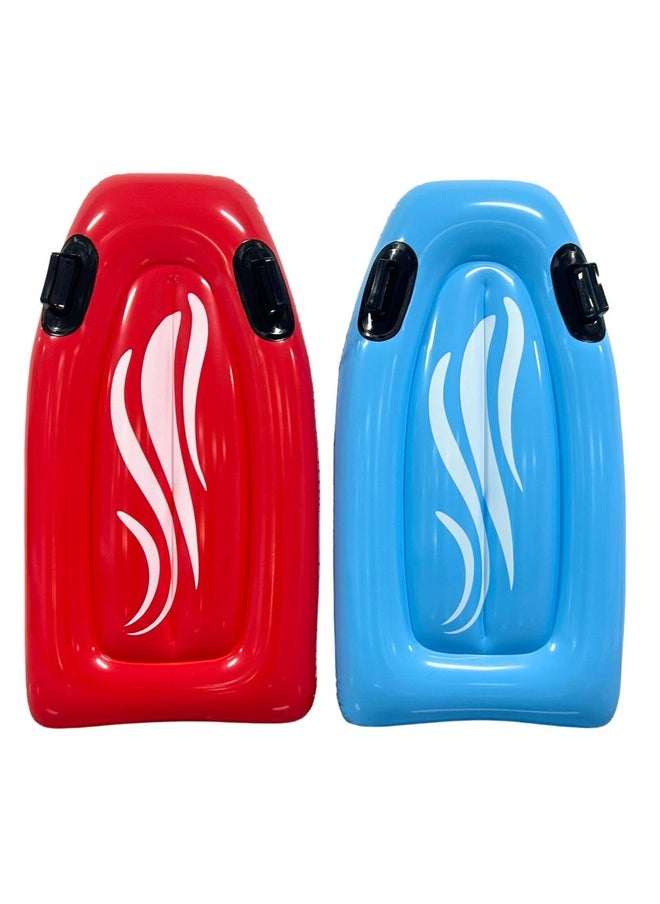 4E's Novelty 2 Pack Inflatable Boogie Boards for Beach - Inflatable Body Board with Handles for Water Slides for Kids & Adult, Blow Up Surfboard, Surf Floating Pool Float for Beach & Pool Floats by 4E's Novelty  - Image 4