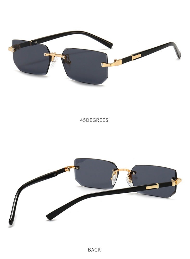 أوليسون نظارات شمسية بدون إطار بتصميم عصري، نظارات شمسية مخصصة، حماية من الأشعة فوق البنفسجية للنساء والرجال - Image 4