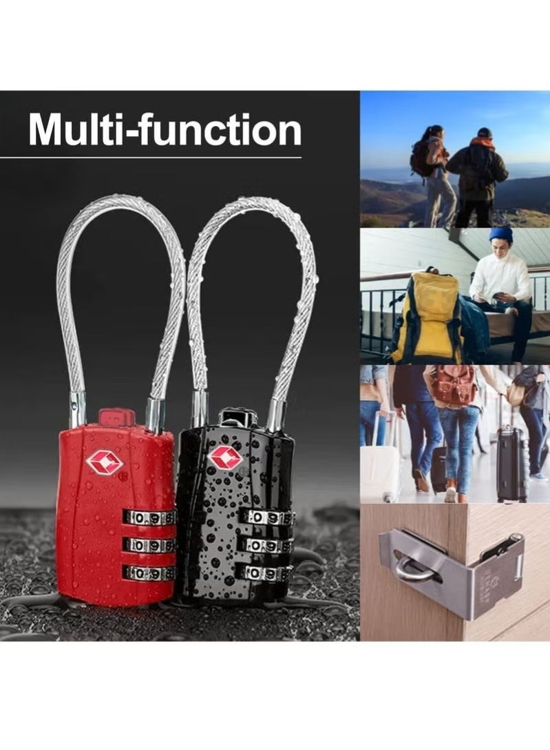 2 Pack-TSA Approved Luggage Combination Locks, Combination Padlock with Alloy Body TSA Lock for Travel Bag, Suit Case, Lockers, Gym, Bike Locks - Image 4