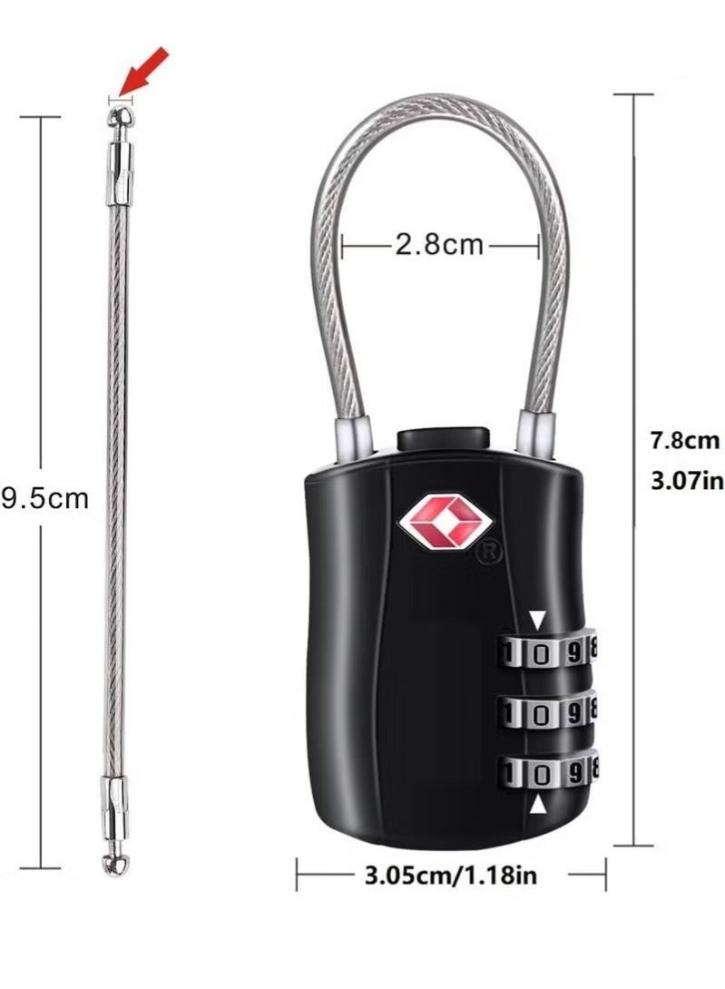 2 Pack-TSA Approved Luggage Combination Locks, Combination Padlock with Alloy Body TSA Lock for Travel Bag, Suit Case, Lockers, Gym, Bike Locks - Image 2
