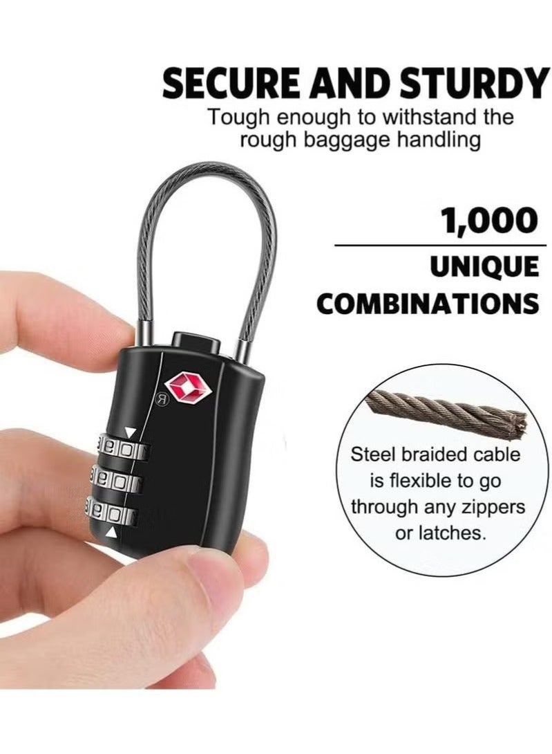 2 Pack-TSA Approved Luggage Combination Locks, Combination Padlock with Alloy Body TSA Lock for Travel Bag, Suit Case, Lockers, Gym, Bike Locks - Image 3