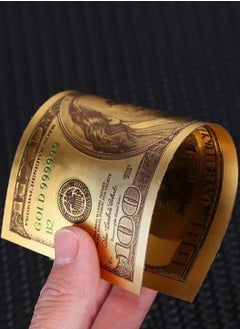 مس تيارا 20 قطعة من فواتير الذهب بقيمة 100 دولار، فواتير أوراق الذهب عيار 24 قيراط لحفلات الأوراق النقدية وألبوم المال لتزيين المنزل  - Image 2