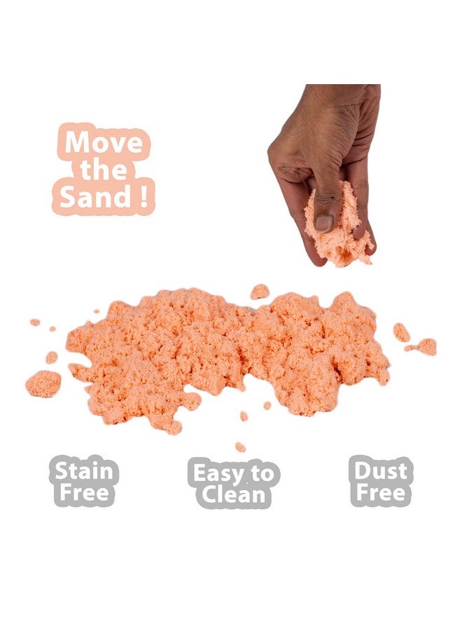 RATNA'S Mini Sand 200g Orange Color for Kids with Assorted Moulds - Kinetic Sand Kit Activity Toys, Soft Sand Clay Toys for Boys & Girls - Image 2