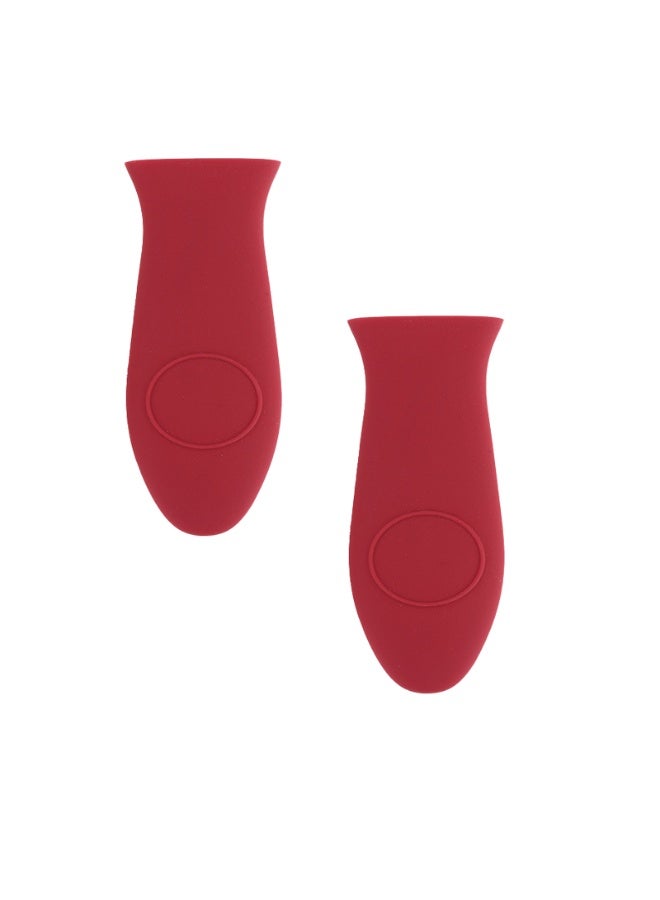 2Pcs Non-Slip Silicone Hot Handle Holder Pot Iron Grip Sleeve Cover for Kitchen Home - Image 1