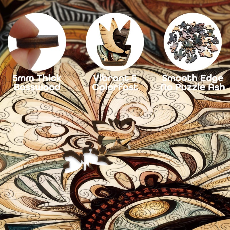 BBOLDIN Colorful Dog Wooden Puzzle for Adults 200 Pieces, Cute Animal Wood Puzzle for Adults, Unique Shape Puppy Puzzle 200 Pieces - Image 3
