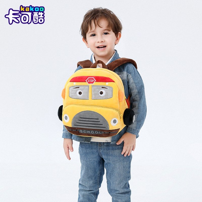 Plush Kids Backpack, Medium Mini Car Vehicle Design, Soft Lightweight School Bag for Toddlers and Preschool Kids - Image 5