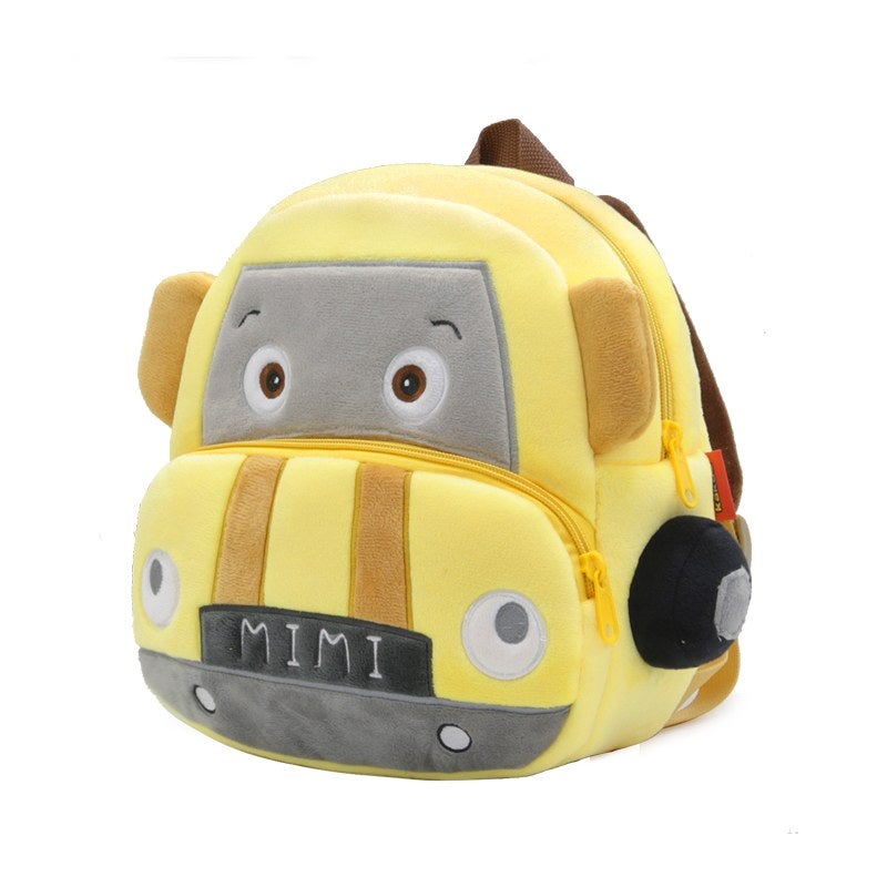 Plush Kids Backpack, Medium Mini Car Vehicle Design, Soft Lightweight School Bag for Toddlers and Preschool Kids - Image 2