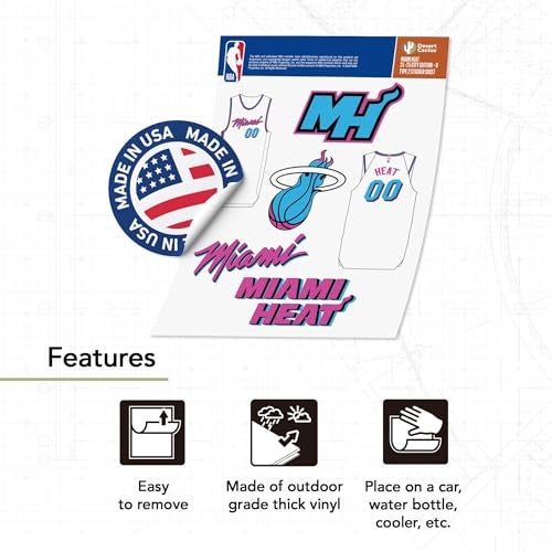 Desert Cactus Miami Heat Sticker NBA Officially Licensed Vinyl Decal Laptop Water Bottle Car Scrapbook (City Edition 24-25 Version B) - Image 2
