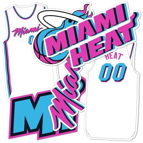 Desert Cactus Miami Heat Sticker NBA Officially Licensed Vinyl Decal Laptop Water Bottle Car Scrapbook (City Edition 24-25 Version B) - Image 1