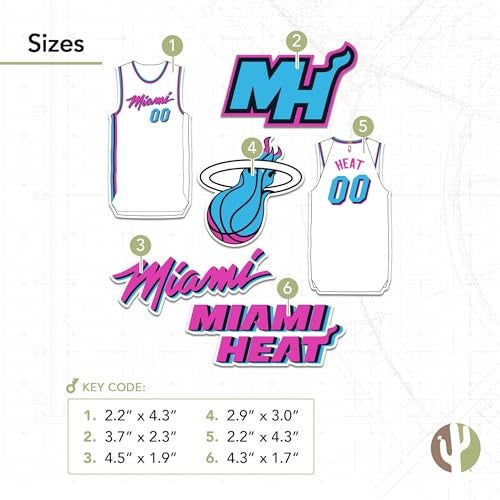 Desert Cactus Miami Heat Sticker NBA Officially Licensed Vinyl Decal Laptop Water Bottle Car Scrapbook (City Edition 24-25 Version B) - Image 3
