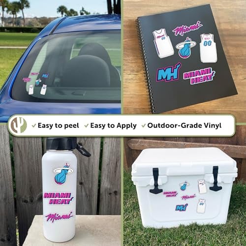 Desert Cactus Miami Heat Sticker NBA Officially Licensed Vinyl Decal Laptop Water Bottle Car Scrapbook (City Edition 24-25 Version B) - Image 5