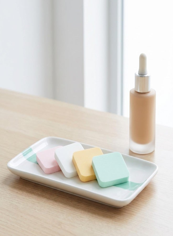IWOWHERO 4 Pcs Diamond Shape Makeup Powder Puff Wet and Dry Use Facial Makeup Sponge for Liquid Foundation Cream and Loose Powder Soft Cosmetic Applicators - Image 2