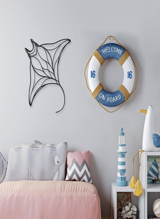 Xedatric Manta Ray Metal Wall Art – Minimalist Ocean Fish Decor, Nautical Stingray Sculpture for Coastal Farmhouse & Beach Themed Rooms – Waterproof Metal Wall Decor (13''x11'') - Image 3