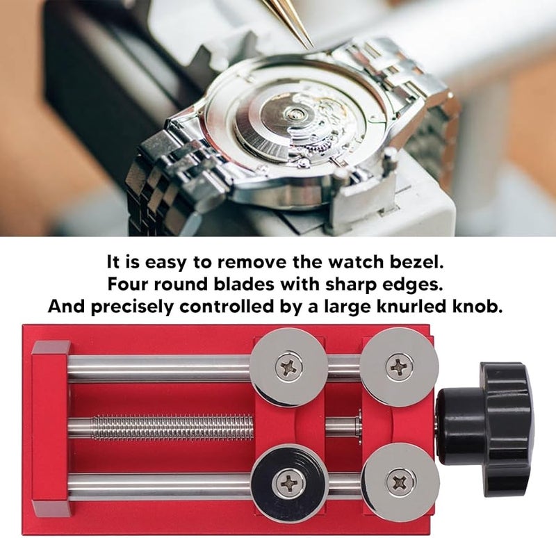 Watch Bezel Remover Tool 4 Round Blades Knurled Knob Premium Materials - Image 5