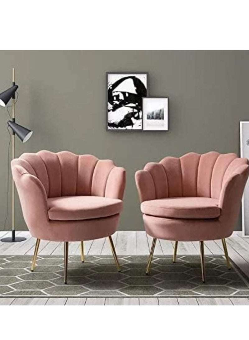 مهارة البحر "MAB FURNISHINGS x Crown Furniture Art مجموعة أثاث غرفة المعيشة من الفيلفيت بثلاث قطع - كنبة صغيرة، كرسيان، كنبة مريحة مودرن بمقعدين، وكرسي تحفة لغرفة النوم (وردي فاتح)"  - Image 2