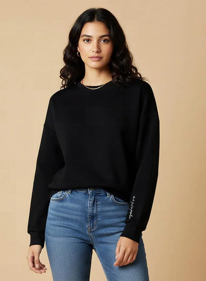 Splash FAV Regular Fit Sweatshirt with Slogan Print