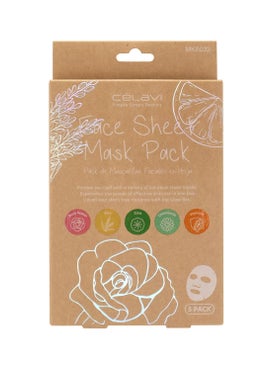 Celavi Cosmetics Celavi Essence Facial Sheet Face Mask Classic Authentic Korean Moisturizing Skincare Pack of 5 LIMITED EDITION 