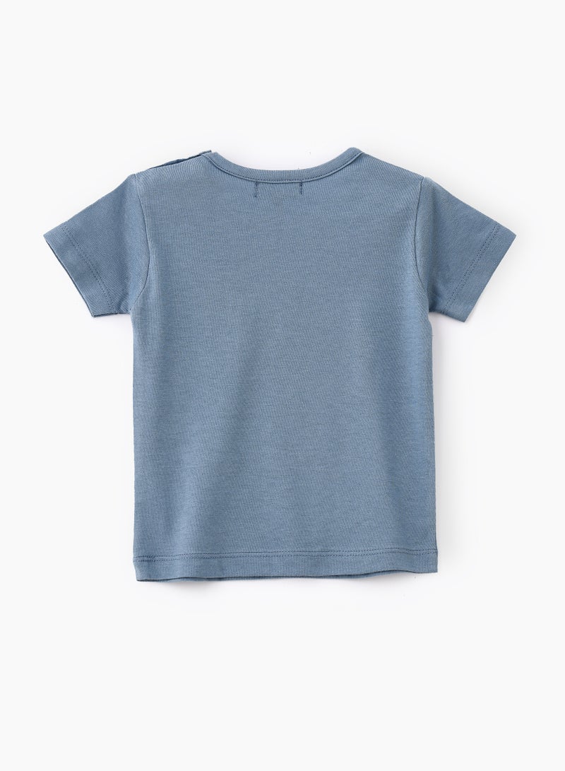 JAM Adventurous Tiger Pattern Graphic Cotton T-Shirt for Boys - Grey - Image 2