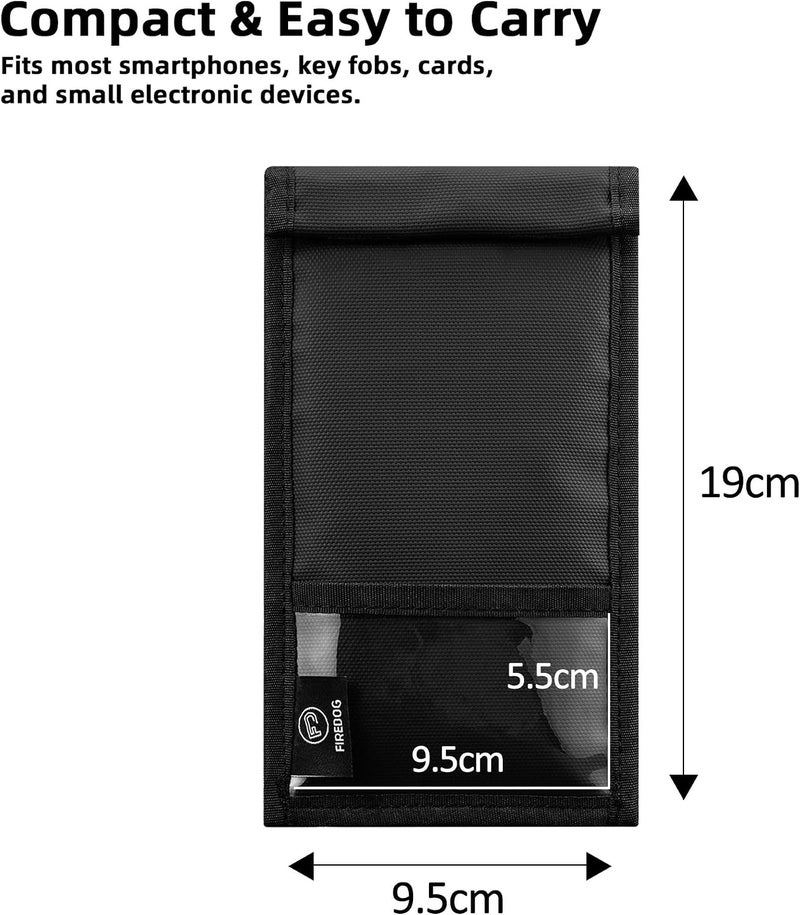FIREDOG Faraday Pouch for Phones & Car Keys, Signal Blocking Bag RFID Blocking Case for Mobile Phones, Blocks WiFi Bluetooth GPS NFC RFID & Keyless Entry Signals, Privacy Protection Travel Pouch - Image 5