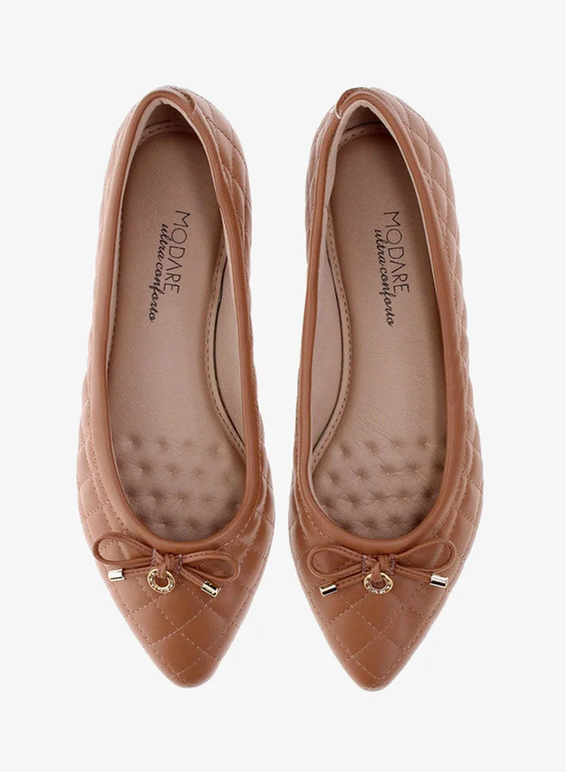 Modare Brown Stylish Ballerina Shoes for Women and Girls – Lightweight Flat Slip-On Flats | Casual Comfort Shoes | Soft Insole Dressy Footwear | Ideal for Office, School, Travel & Daily Wear for Women | Best Price UAE