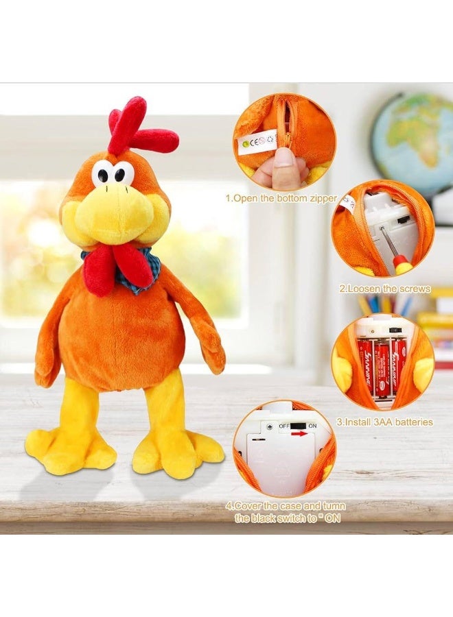 HASSM The Rooster Toy is a 15-inch stuffed chicken. An interactive musical toy that walks, sings, and waves. - Image 2