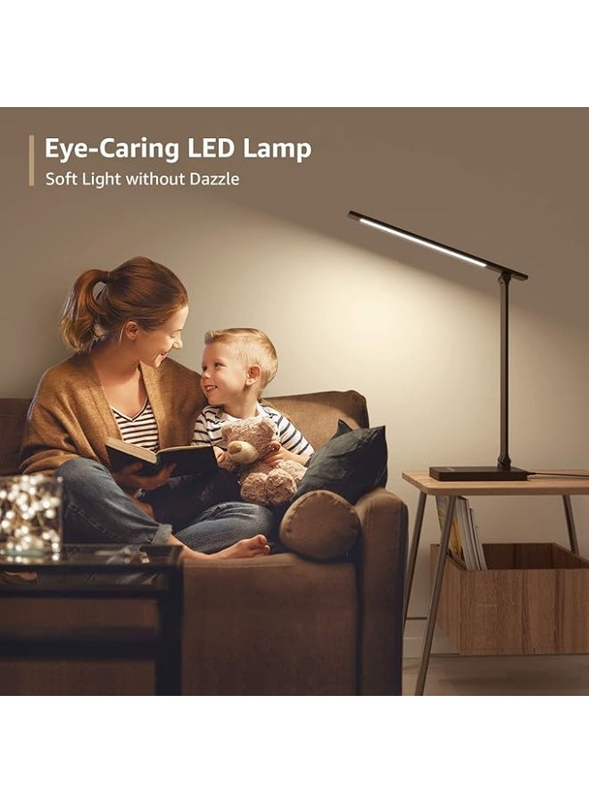 Lepro LED Desk Lamp, Desk Lamp with USB Charging Port, 655lm, Eye Caring Table Lamp, 5 Brightness Levels x 3 Colour Modes, Touch Control Daylight Lamp for Office, Back to School, Bedside and More - Image 3
