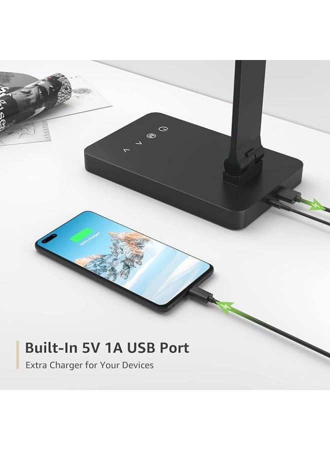 Lepro LED Desk Lamp, Desk Lamp with USB Charging Port, 655lm, Eye Caring Table Lamp, 5 Brightness Levels x 3 Colour Modes, Touch Control Daylight Lamp for Office, Back to School, Bedside and More - Image 5