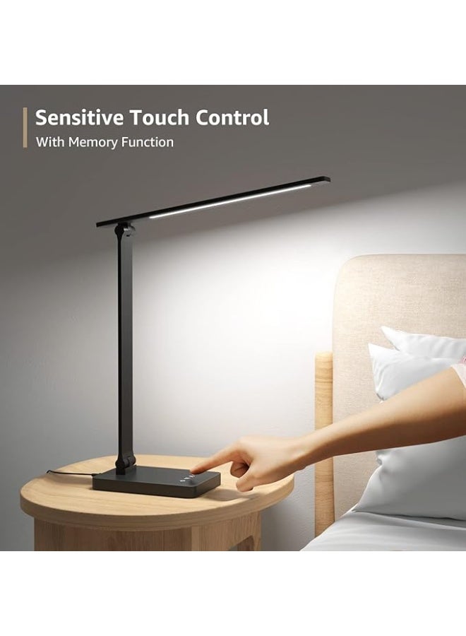 Lepro LED Desk Lamp, Desk Lamp with USB Charging Port, 655lm, Eye Caring Table Lamp, 5 Brightness Levels x 3 Colour Modes, Touch Control Daylight Lamp for Office, Back to School, Bedside and More - Image 4