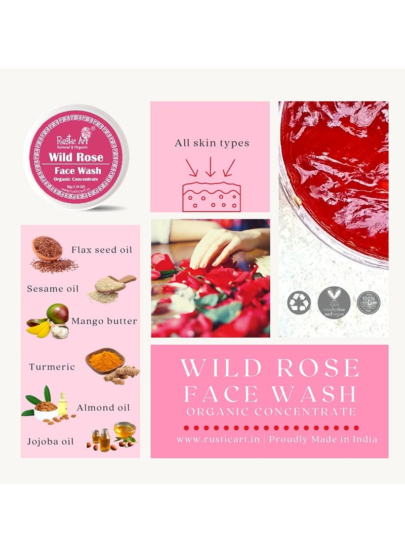 Rustic Art Organic Wild Rose Face Wash Concentrate 50gm (Pack Of 2) - Image 3