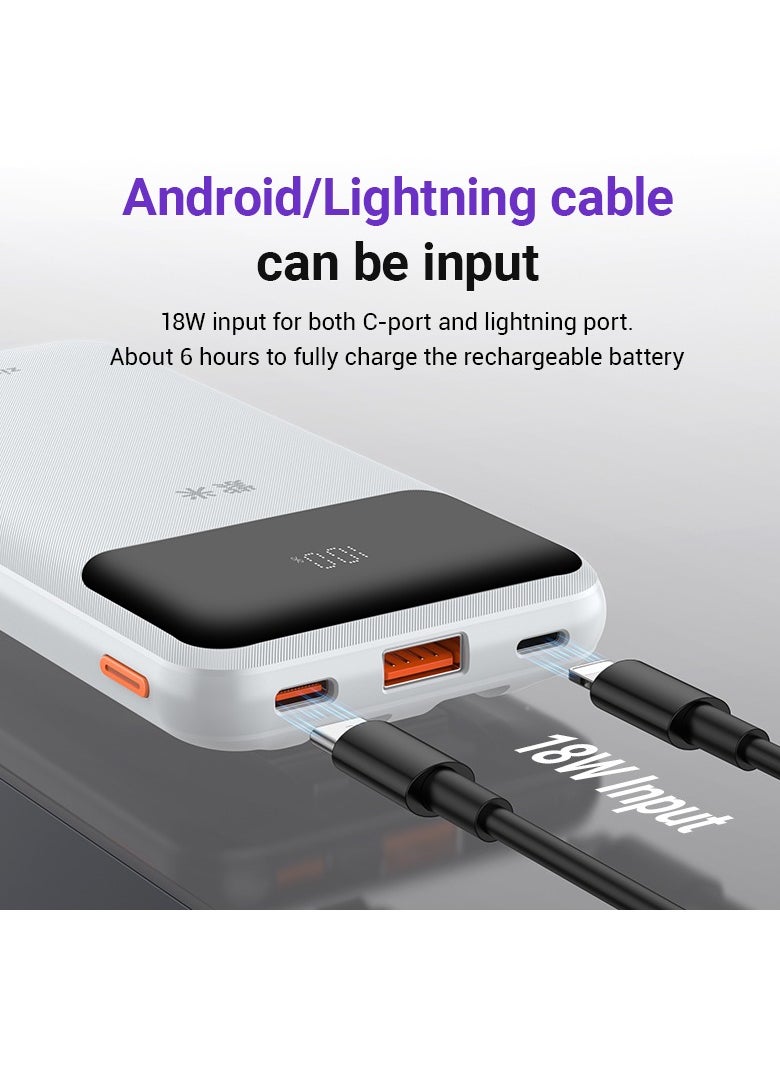 zime - zime B225 Power Bank, 10,000mAh 22.5W Max Fast Portable Charger with Built-in USB-C and Connector Cables, 1 USB-C, 1 USB-A, Battery Pack for iPhone 16/15/14 Series, Galaxy, and more - Image 1