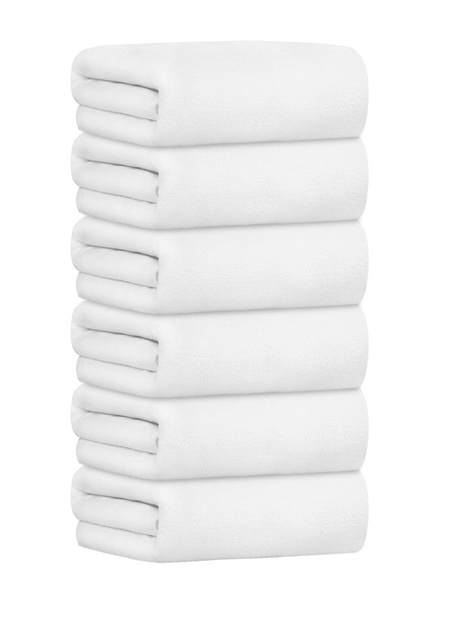 جي ام ال مناشف حمام JML، طقم مناشف حمام كبير من الألياف الدقيقة، 6 قطع، 30 بوصة × 60 بوصة، مناشف جسم ناعمة وماصة من الألياف الدقيقة للبالغين، أبيض - Image 1