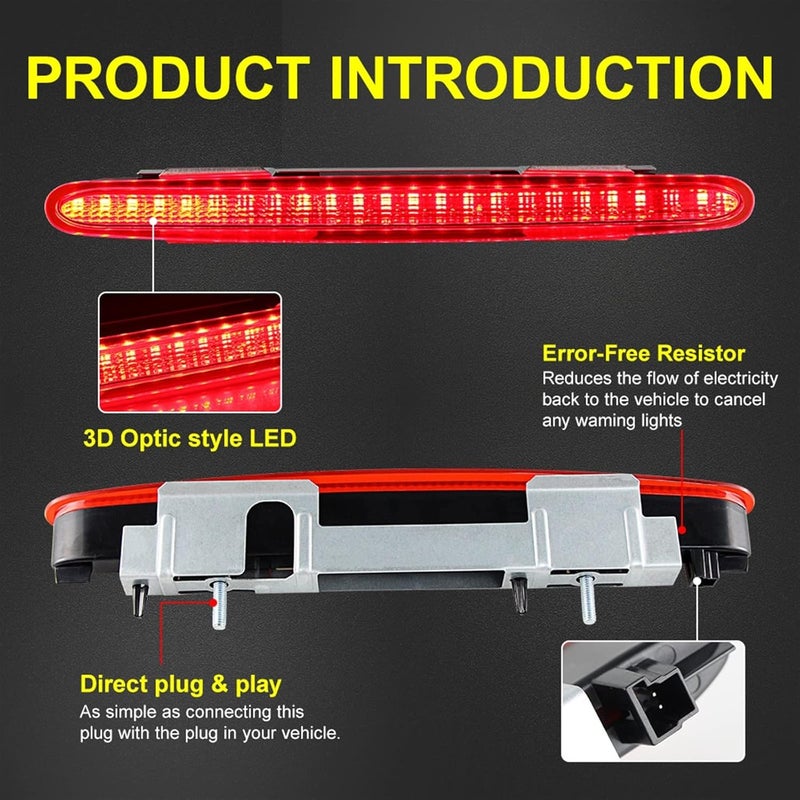 QASULER Smoked Lens LED Third Brake Light for Mercedes-Benz SL R230 - Image 4