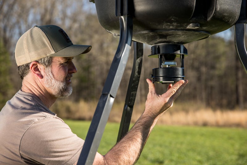 Moultrie All-in-One Deer Feeder Kit - Quicklock Adapter Fits Most Flat Bottom Hoppers - Digital Timer with 4 Daily Feeds - Moultrie Connect Bluetooth - Image 4