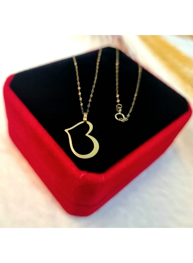 Hamsa.ae 18K Pure Gold Heart Design Necklace For Women - Image 4