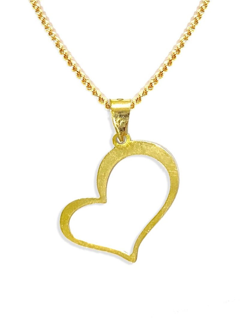 Hamsa.ae 18K Pure Gold Heart Design Necklace For Women - Image 1