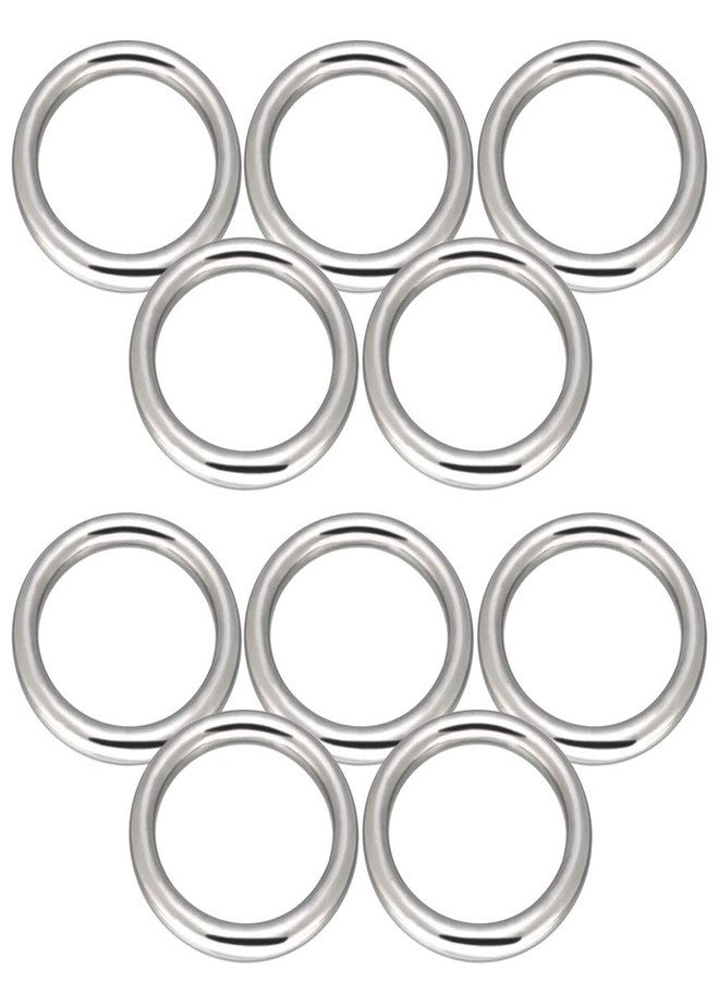 Abimars 2" Seamless Welding O-Ring 304 Stainless Steel Rings Multi-Purpose Metal O Ring for Macrame, Camping Belt, Dog Leashes, Light Saber Accessories, Luggage Belt, Handbag -10 Pack - Image 1