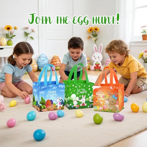 DECHISY 18Pack Easter Egg Hunt Bags, Large Easter Bags with Handles,Bunny&Chick Egg Hunt Baskets for Kids, Adults, Party Supplies and Holiday Decor(Pink) - Image 4