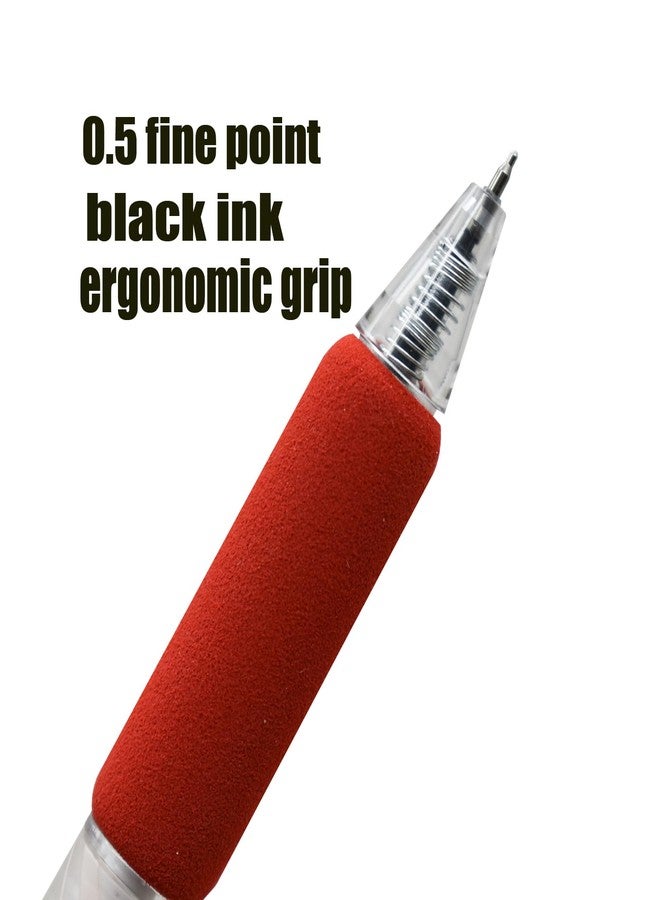Lopenle 10pcs Red Rose Inspirational Pens Flower Gel Pen Fancy Retractaable 3D Clip - Decorative Rose Ballpoint Pen Holder with Black Refill - Unique Gift for Women, Office & School Supplies - Image 3