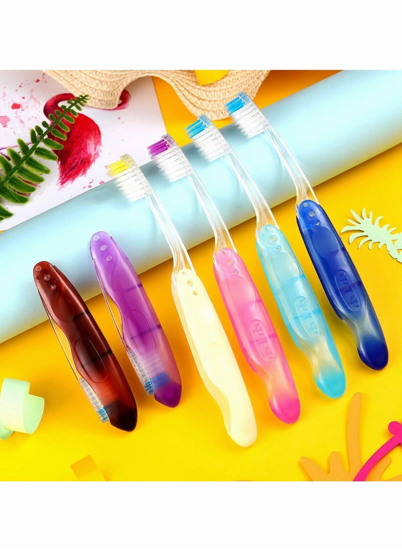 Excefore - Travel Toothbrushes Folding Travel Toothbrush Foldable Toothbrush Fold Travel Toothbrush Potable Travel Size Soft Toothbrush for Travel Camping Toothbrush School, Home, Business Trip (12 Pieces) - Image 1