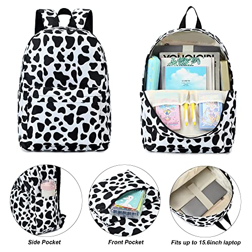 Yusudan Cow Print Girls School Backpack Set Kids Teens School Bag Bookbag with Lunch Bag Pencil Bag - Image 3