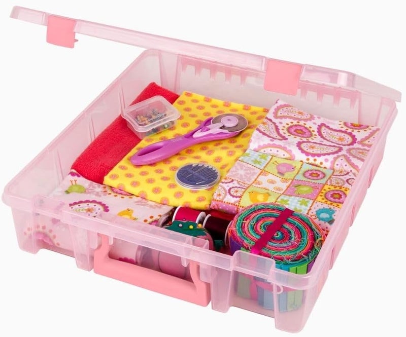ArtBin 6955RK Super Satchel 1-Compartment Box, Art & Craft Organizer, 1-Pack, Translucent Blush - Image 2