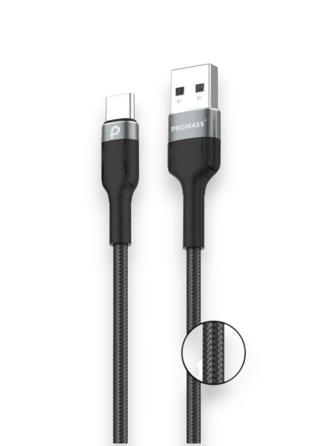 PROMASS USB-A to TYPE-C Charger Cable, 1 meters long - Compatible with Samsung Galaxy S24 Ultra, Nintendo Switch, iPad Pro, Grey, S10 S8 S9 Plus Note 9 8 (also supports Sony Hand Charge 5) - Image 1