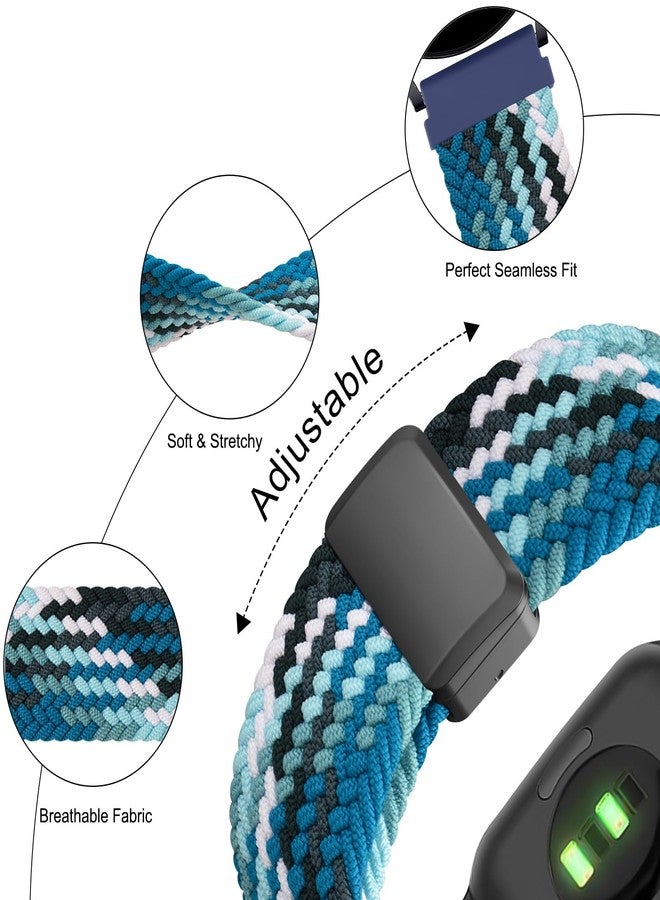 اي كي سوار AK المغناطيسي المضفر لساعات Amazfit Bip 6 / Bip 5 و Amazfit GTR 4، سوار معصم رياضي من النايلون الناعم مقاس 22 مم متوافق مع ساعات Amazfit Bip 6 / Bip 5 / GTR 4 للرجال والنساء (أزرق محيطي) - Image 3