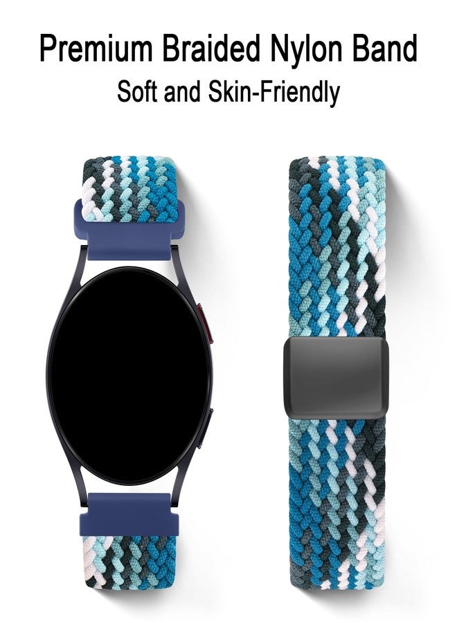اي كي سوار AK المغناطيسي المضفر لساعات Amazfit Bip 6 / Bip 5 و Amazfit GTR 4، سوار معصم رياضي من النايلون الناعم مقاس 22 مم متوافق مع ساعات Amazfit Bip 6 / Bip 5 / GTR 4 للرجال والنساء (أزرق محيطي) - Image 5