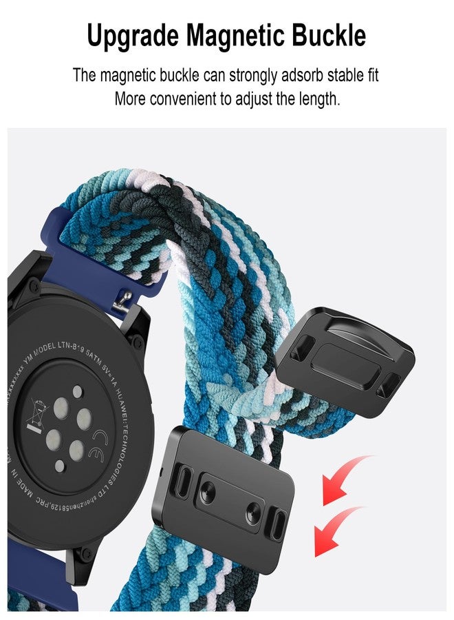 اي كي سوار AK المغناطيسي المضفر لساعات Amazfit Bip 6 / Bip 5 و Amazfit GTR 4، سوار معصم رياضي من النايلون الناعم مقاس 22 مم متوافق مع ساعات Amazfit Bip 6 / Bip 5 / GTR 4 للرجال والنساء (أزرق محيطي) - Image 4