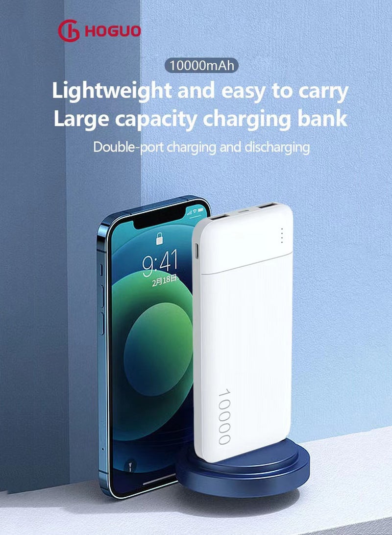 HOGUO 10000 mAh Fast Charging Power Bank USB Output 5V/2.1A White  - Image 3